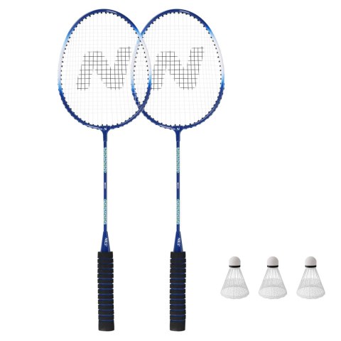NRZ2052 ALUMINIUM / ZESTAW DO BADMINTONA 2 RAKIETY + 3 LOTKI + POKROWIEC NILS