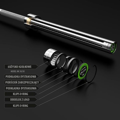 GOP220 PRO + ZG1000B ZACISKI LOCK GRYF PROSTY OLIMPIJSKI 20KG 2200MM HMS