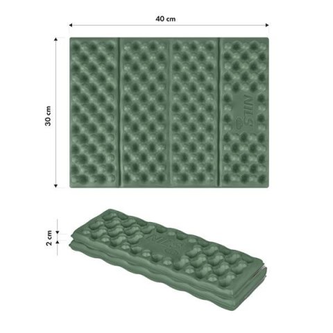 NC17105 MATA KEMPINGOWA DO SIEDZENIA Z PODBICIEM ALUMINIOWYM +IXPE 40 CM ZIELONA NILS CAMP