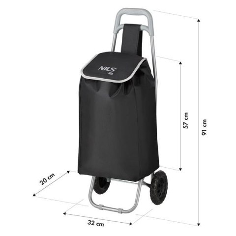 NC17106 WÓZEK NA ZAKUPY 40L CZARNY NLS CAMP