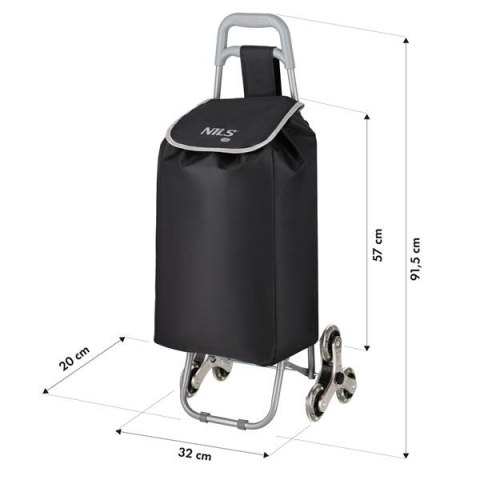NC17206 WÓZEK NA ZAKUPY 40L CZARNY NLS CAMP