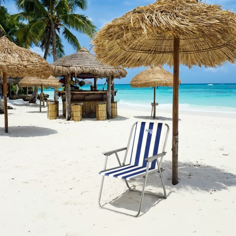 NC3503 KRZESŁO KEMPINGOWE SKŁADANE NIEBIESKO-BIAŁE NILS CAMP