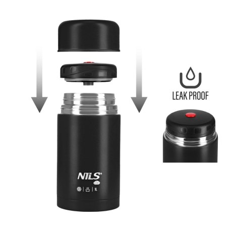 NC3802 TERMOS OBIADOWY 1000ML CZARNY NILS CAMP