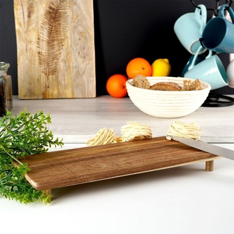 Grupa Orion Sp. z o.o. Deska Drewniana VILDE 36 x 14,5 cm na Nóżkach do Serwowania i Krojenia
