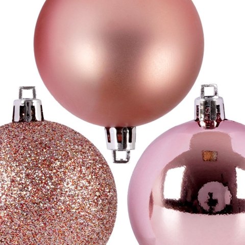 Grupa Orion Sp. z o.o. Bombki Choinkowe VILDE Różowy Pudrowy 6 cm 9 szt. Błyszczące Matowe