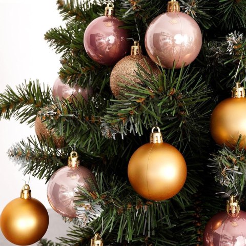 Grupa Orion Sp. z o.o. Bombki Choinkowe VILDE Różowo-Złote 5 cm 16 szt. Nietłukące Mix