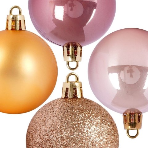 Grupa Orion Sp. z o.o. Bombki Choinkowe VILDE Różowo-Złote 5 cm 16 szt. Nietłukące Mix