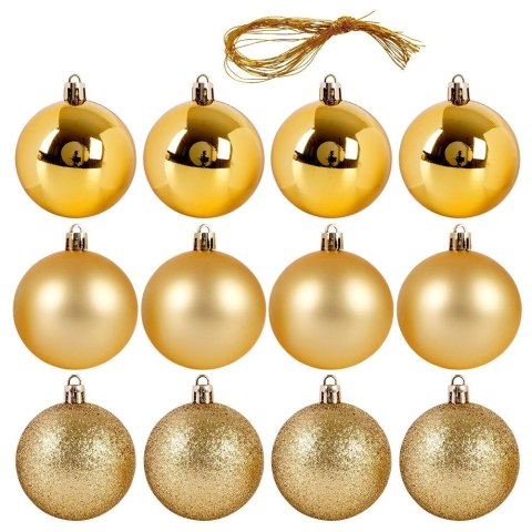 Grupa Orion Sp. z o.o. Bombki Choinkowe ORION Złote 6 cm 12 szt. Nietłukące Błyszczące Matowe