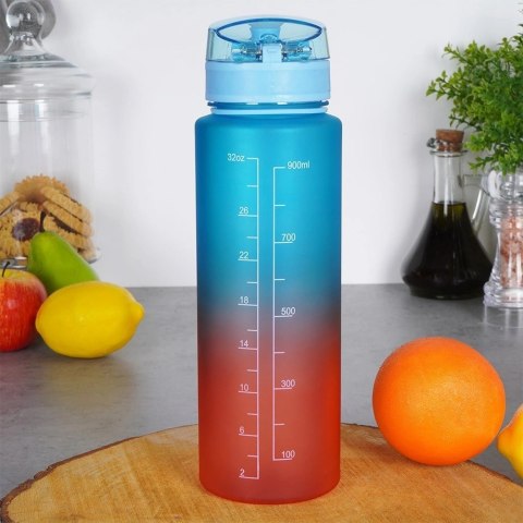 Grupa Orion Sp. z o.o. Butelka na Wodę EXCELLENT HOUSEWARE 1 L Motywująca z Podziałką Ombre