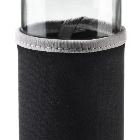 Grupa Orion Sp. z o.o. Butelka na Wodę MONDEX Szklana z Pokrowcem 490 ml Czarna Na Siłownię