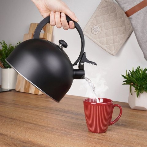 Grupa Orion Sp. z o.o. Czajnik na Gaz Indukcja z Gwizdkiem Stalowy Czarny Solidny Trwały VILDE 3 l