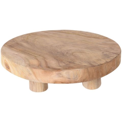 Grupa Orion Sp. z o.o. Deska do Serwowania Tekowa HOME STYLING 30 cm Okrągła Drewniana na Nóżkach