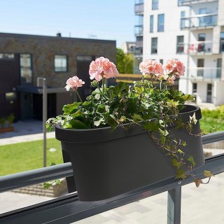 Grupa Orion Sp. z o.o. Kwietnik Balkonowy VILDE 59 x 25,5 cm Doniczka Wisząca Plastikowa Czarna