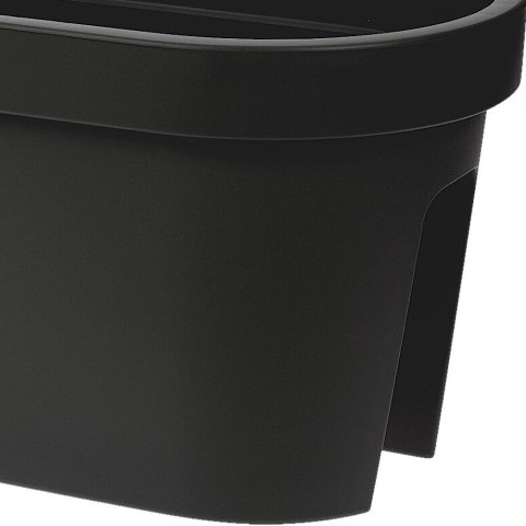 Grupa Orion Sp. z o.o. Kwietnik Balkonowy VILDE 59 x 25,5 cm Doniczka Wisząca Plastikowa Czarna