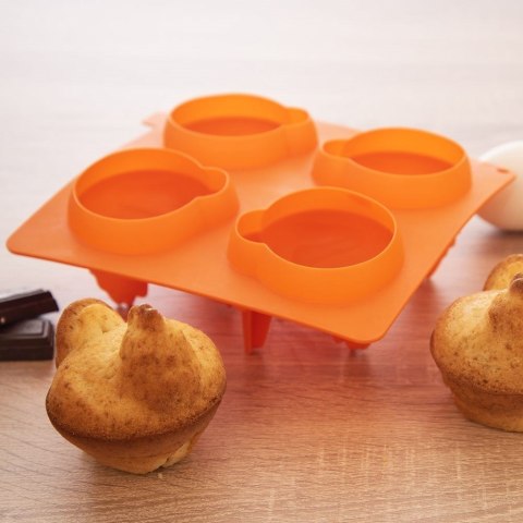 Grupa Orion Sp. z o.o. Forma do ciastek i pralin silikonowa pomarańczowa kurka SILLINIE