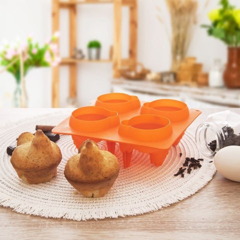 Grupa Orion Sp. z o.o. Forma do ciastek i pralin silikonowa pomarańczowa kurka SILLINIE