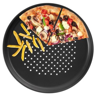 Grupa Orion Sp. z o.o. Forma do Pizzy ORION Perforowana Dno Teflon 32 cm Metal Nieprzywierająca