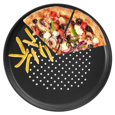 Grupa Orion Sp. z o.o. Forma do Pizzy ORION Perforowana Dno Teflon 32 cm Metal Nieprzywierająca