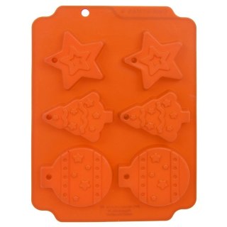 Grupa Orion Sp. z o.o. Forma do Ciastek Świąteczna ORION SILLINIE Silikonowa 23 x 17 cm 6 szt.