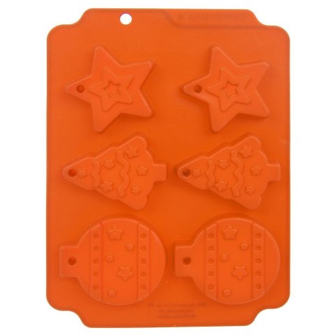 Grupa Orion Sp. z o.o. Forma do Ciastek Świąteczna ORION SILLINIE Silikonowa 23 x 17 cm 6 szt.