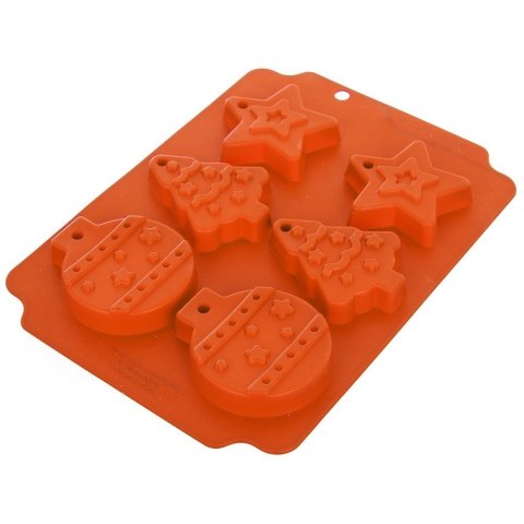 Grupa Orion Sp. z o.o. Forma do Ciastek Świąteczna ORION SILLINIE Silikonowa 23 x 17 cm 6 szt.