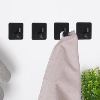 Grupa Orion Sp. z o.o. Haczyki Wieszaki Samoprzylepne Stalowe Czarne Solidne na Ścianę VILDE 4 szt