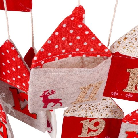 Grupa Orion Sp. z o.o. Kalendarz Adwentowy Wiszący Filcowy Czerwony Solidny Trwały VILDE 70 x 60cm