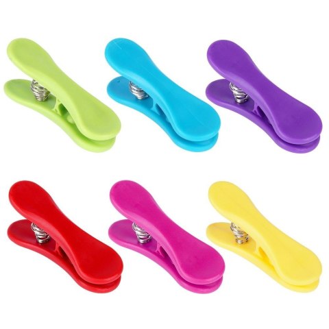 Grupa Orion Sp. z o.o. Klipsy do Torebek EXCELLENT 6 szt. 6,5 cm Mix Kolorów Wielorazowe