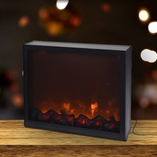 Grupa Orion Sp. z o.o. Kominek LED Elektryczny Wolnostojący Metalowy Czarny Solidny VILDE 41x35 cm