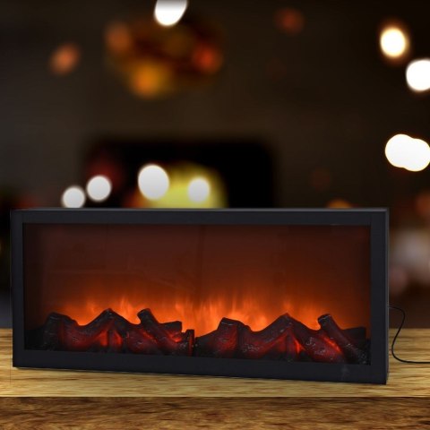 Grupa Orion Sp. z o.o. Kominek Elektryczny Ogień Ognisko LED Metalowy Czarny Solidny ORION 57x25cm