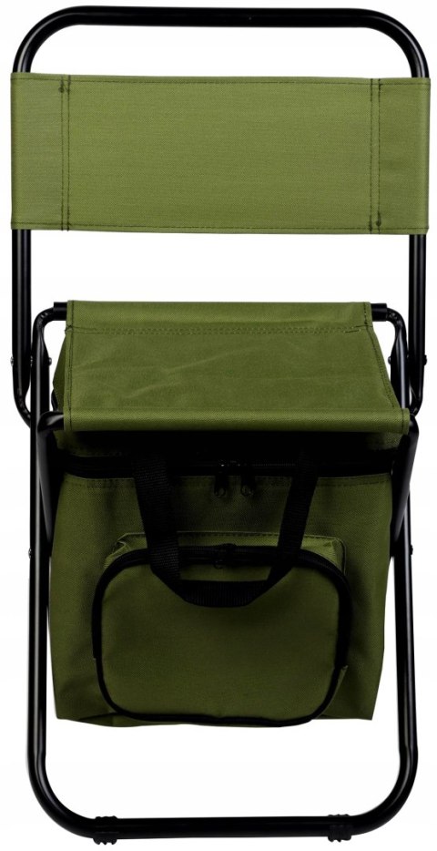 KRZESŁO WĘDKARSKIE TURYSTYCZNE SKŁADANE ZIELONE Z TORBĄ POD SIEDZISKIEM 35x28x58CM
