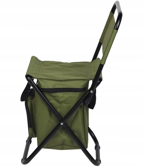 KRZESŁO WĘDKARSKIE TURYSTYCZNE SKŁADANE ZIELONE Z TORBĄ POD SIEDZISKIEM 35x28x58CM