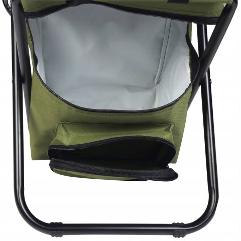 KRZESŁO WĘDKARSKIE TURYSTYCZNE SKŁADANE ZIELONE Z TORBĄ POD SIEDZISKIEM 35x28x58CM