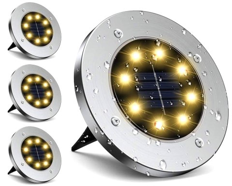 LAMPA SOLARNA 8 LED SMD DO WBICIA W PODŁOŻE KPL.4SZT