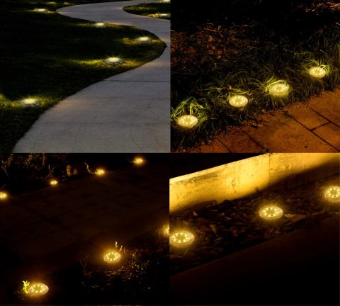LAMPA SOLARNA 8 LED SMD DO WBICIA W PODŁOŻE KPL.4SZT