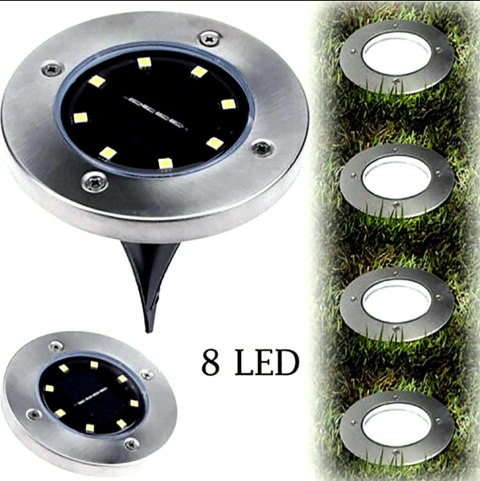 LAMPA SOLARNA 8 LED SMD DO WBICIA W PODŁOŻE KPL.4SZT