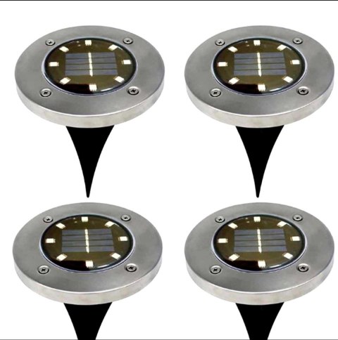 LAMPA SOLARNA 8 LED SMD DO WBICIA W PODŁOŻE KPL.4SZT