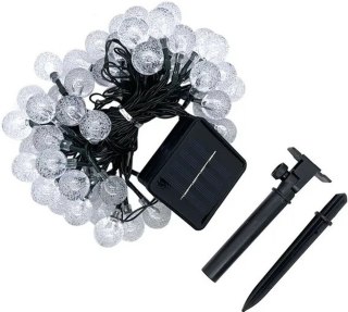 LAMPA SOLARNA OGRODOWA GIRLANDA ŁAŃCUCH SOLARNY 4,9M 40LED CIEPŁY BIAŁY