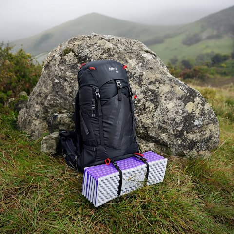 NC17103 KARIMATA SKŁADANA TURYSTYCZNA Z PODBICIEM ALUMINIOWYM + XPE 195 CM FIOLETOWA NILS CAMP