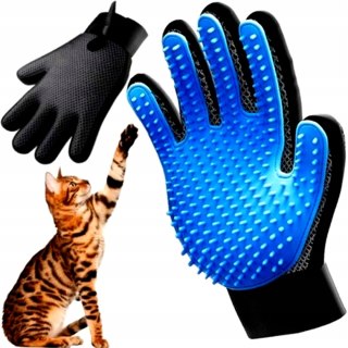 RĘKAWICA DO CZESANIA PSA KOTA NIEBIESKIE KOLCE