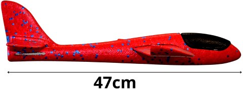 SAMOLOT STYROPIANOWY 47CM CZERWONY