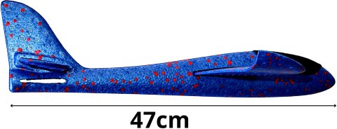 SAMOLOT STYROPIANOWY 47CM NIEBIESKI