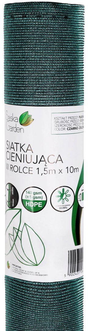 SIATKA CIENIUJĄCA 140G/M2 1.5X10M CIEMNO ZIELONA