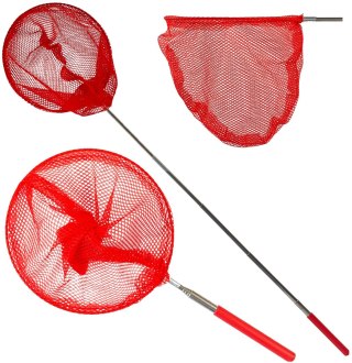 SIATKA NA MOTYLE OWADY SKŁADANA TELESKOPOWA 38,5-86CM CZERWONA