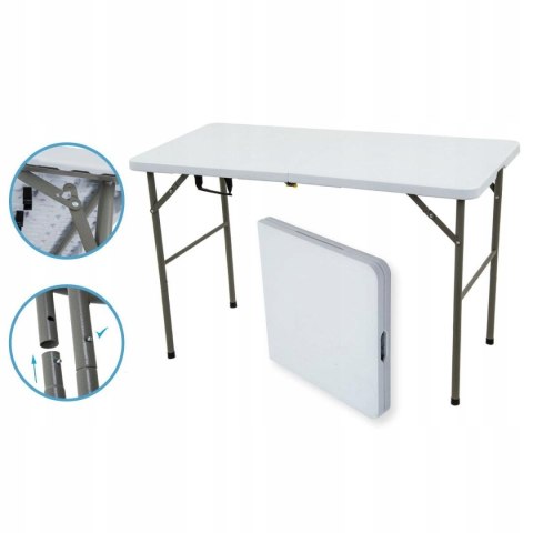 STÓŁ CATERINGOWY SKŁADANY W WALIZKĘ 120x60CM 100KG