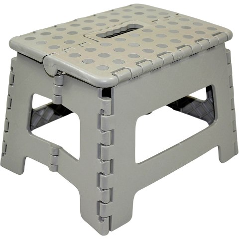 STOŁEK TABORET ANTYPOŚLIZGOWY SKŁADANY SZARY