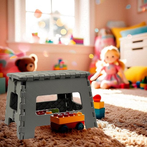 STOŁEK TABORET ANTYPOŚLIZGOWY SKŁADANY SZARY