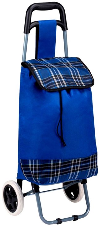 WÓZEK TORBA NA KÓLKACH NA ZAKUPY ZE STELAŻEM 31L NIEBIESKI