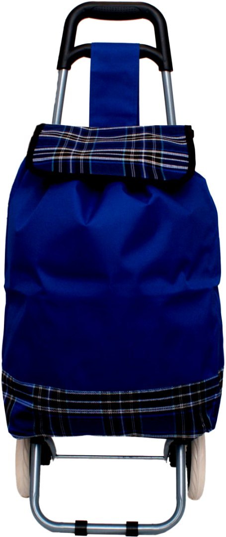 WÓZEK TORBA NA KÓLKACH NA ZAKUPY ZE STELAŻEM 31L NIEBIESKI