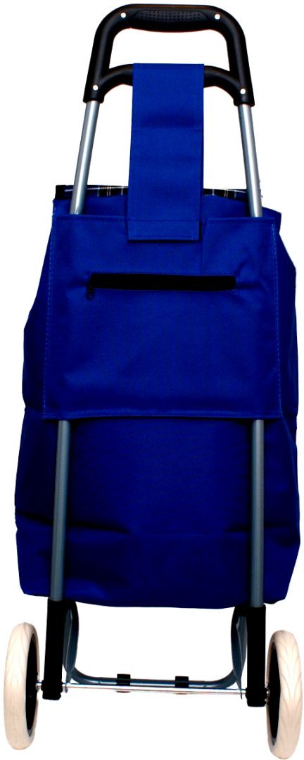 WÓZEK TORBA NA KÓLKACH NA ZAKUPY ZE STELAŻEM 31L NIEBIESKI